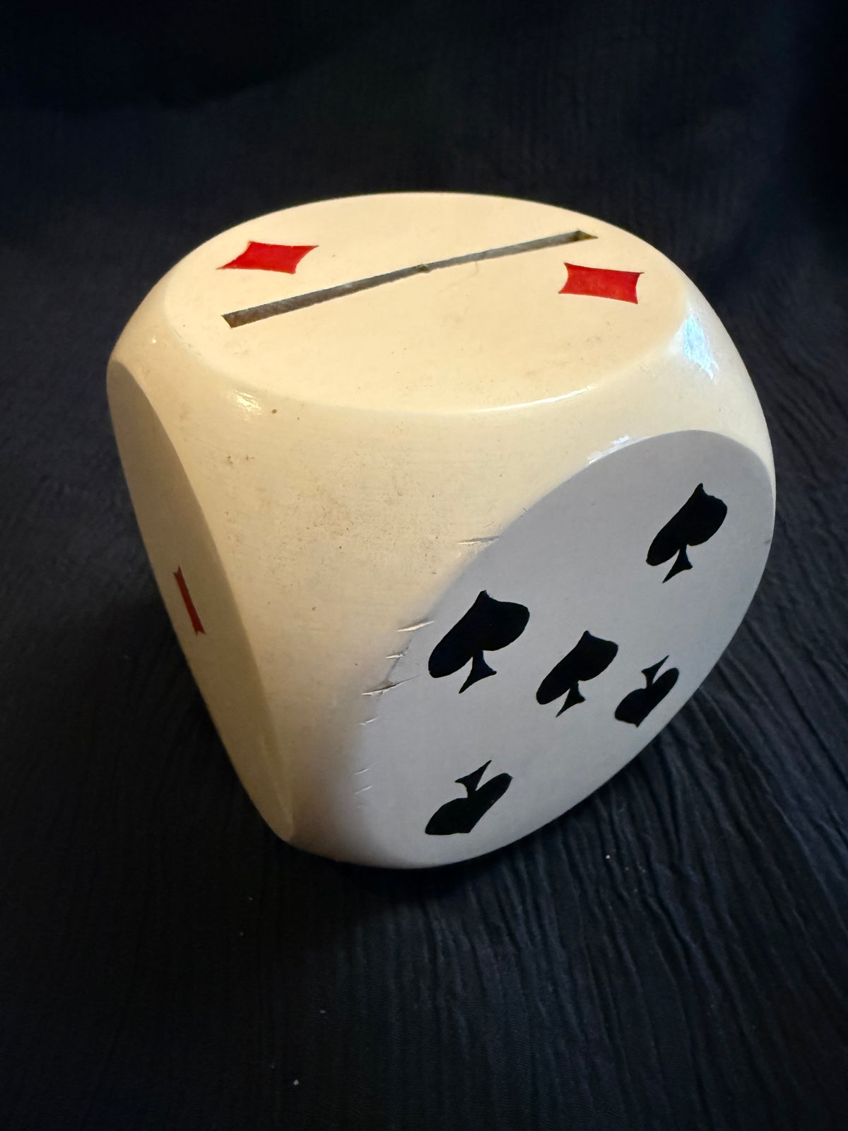 Vintage French Playing Card Dice Bank