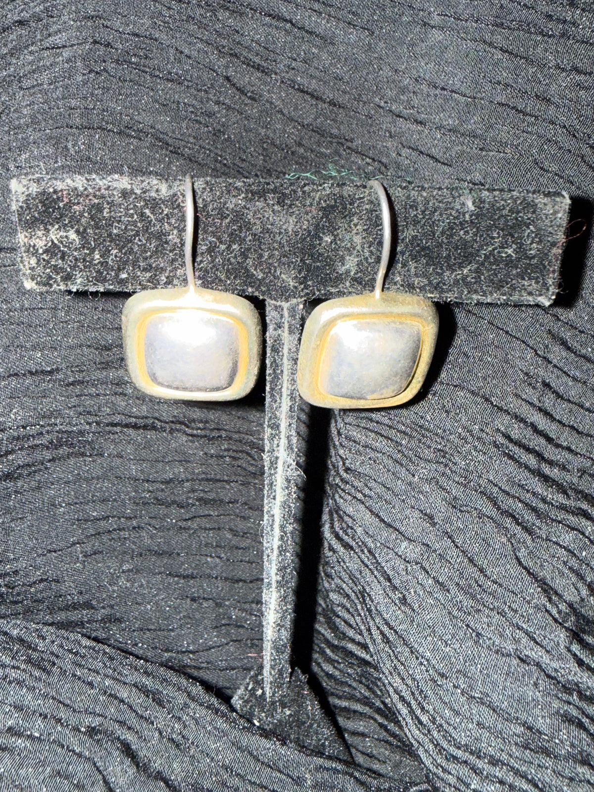 Sterling silver square drop dangle earrings