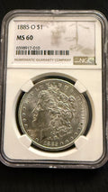 1885-O Morgan Silver Dollar — NGC MS 60