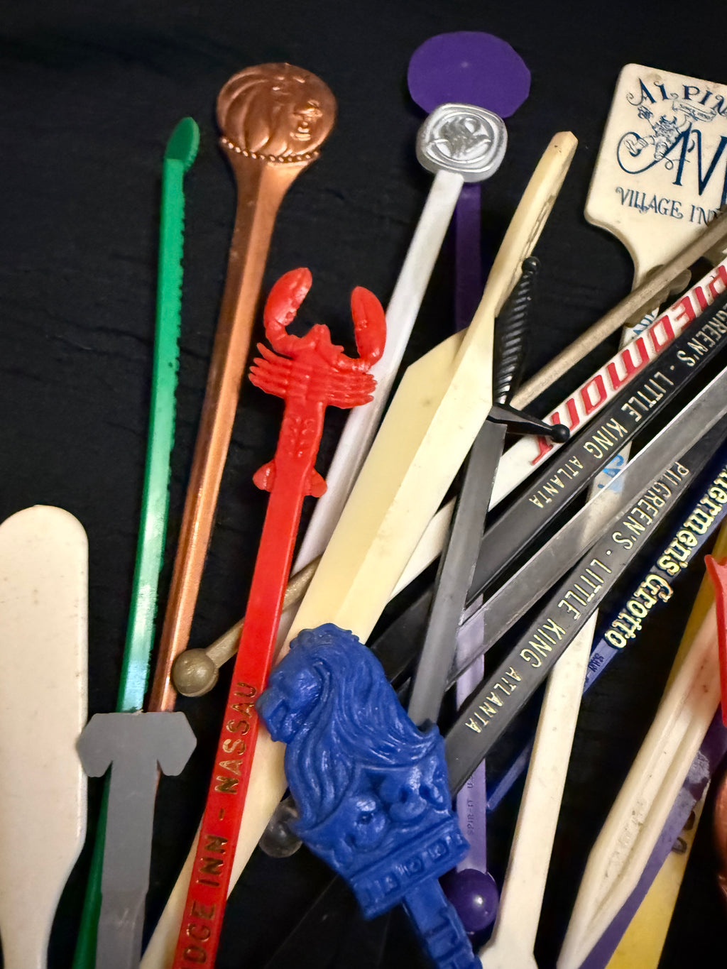 Vintage plastic swizzle sticks