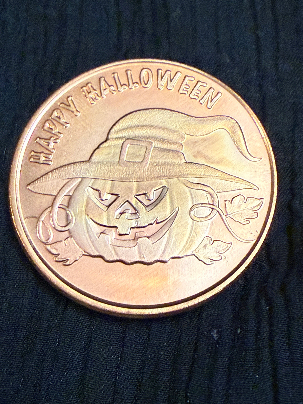 Happy Halloween Pumpkin Witch 1 AVDP Oz .999 Fine Copper Round – Osborne Mint