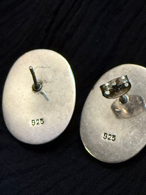 Sterling oval post earrings