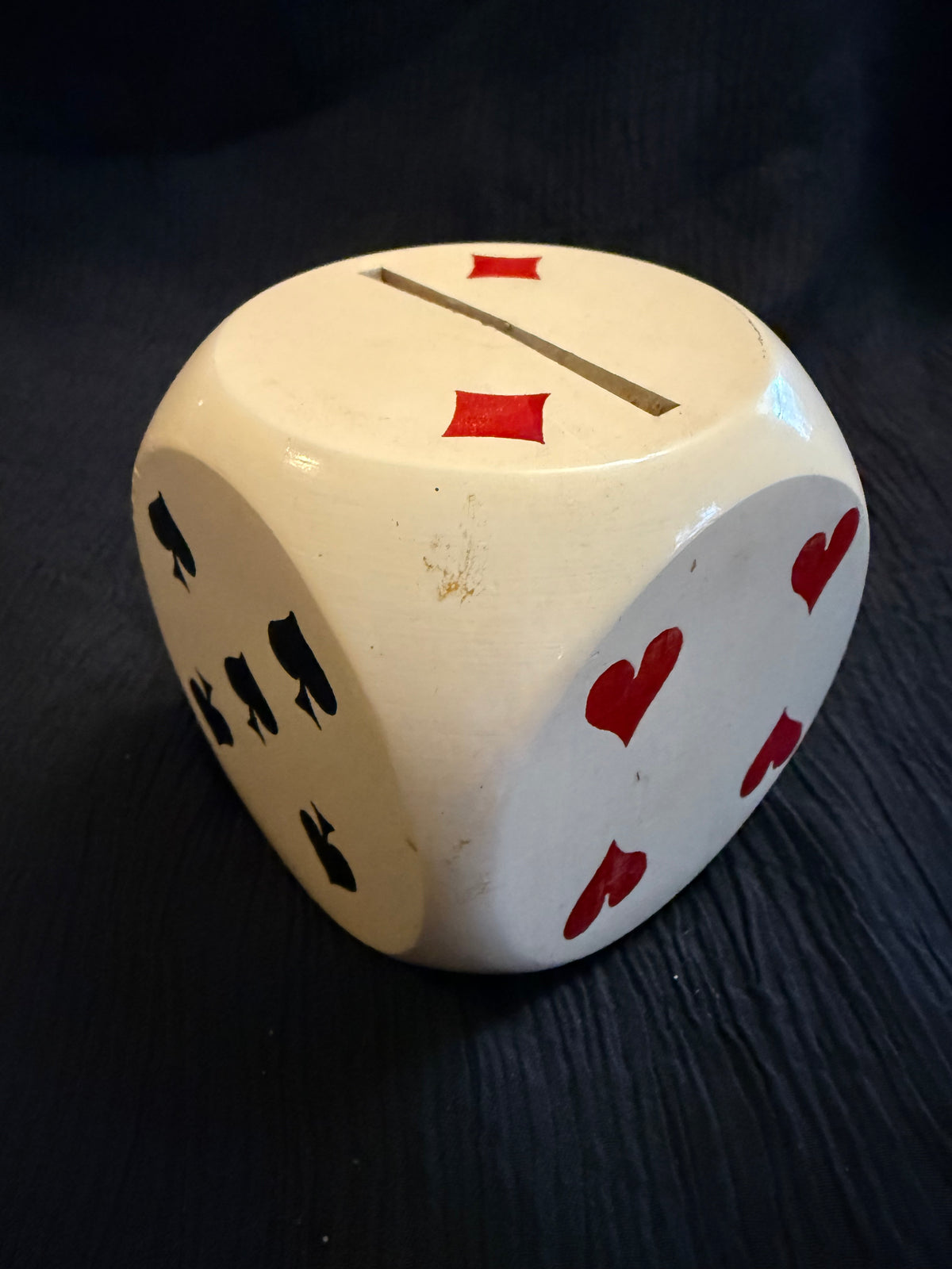 Vintage French Playing Card Dice Bank