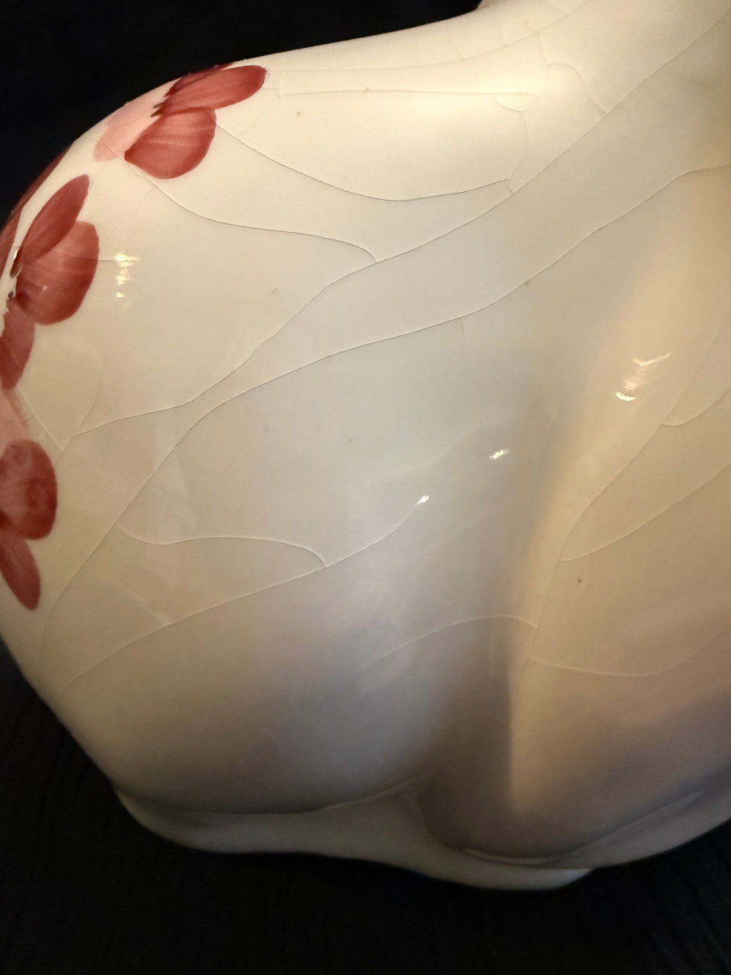 Vintage Hand-Painted Floral Ceramic Bunny Rabbit