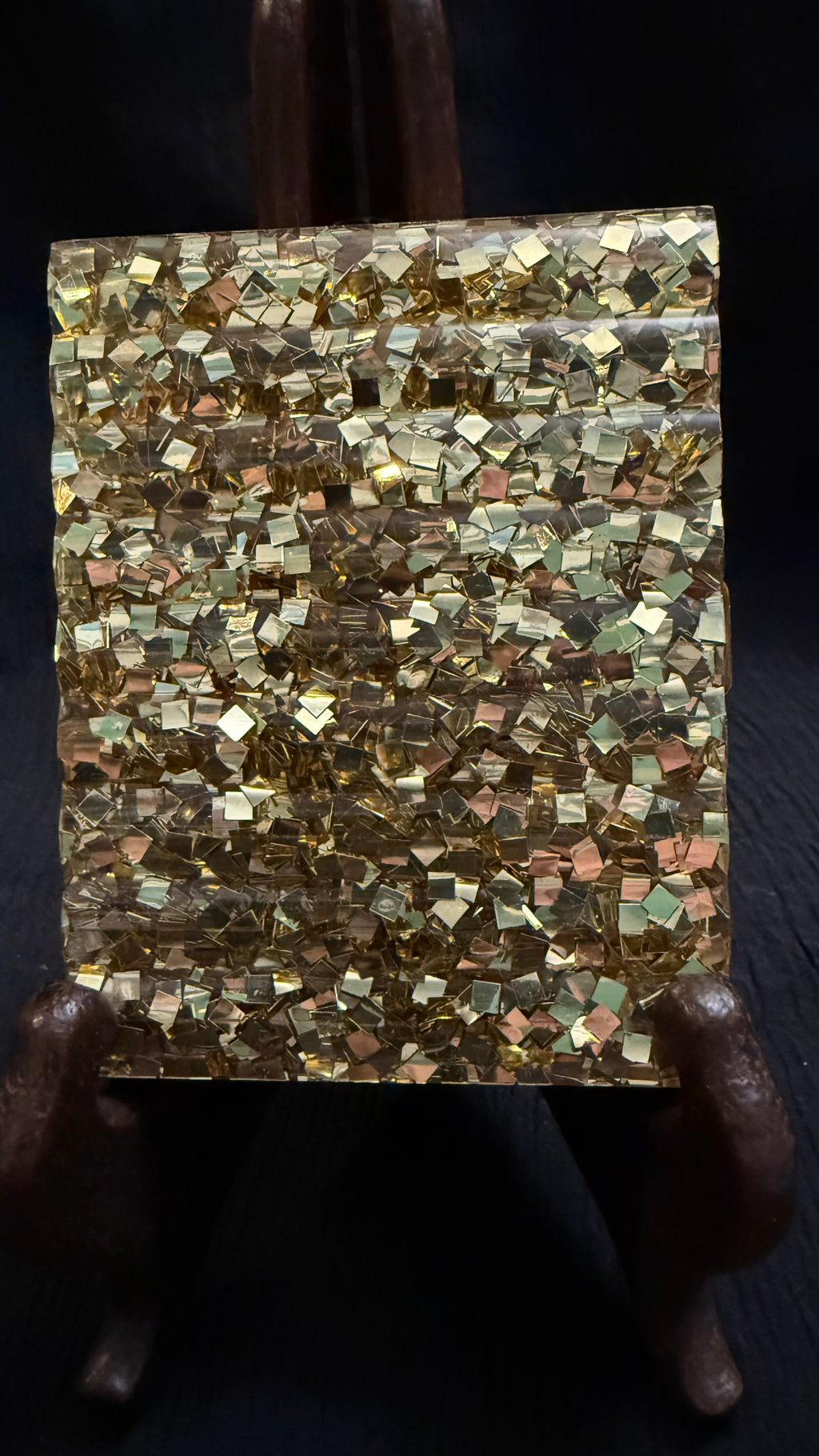 Vintage MCM Gold-Tone Confetti Lucite Cigarette Case