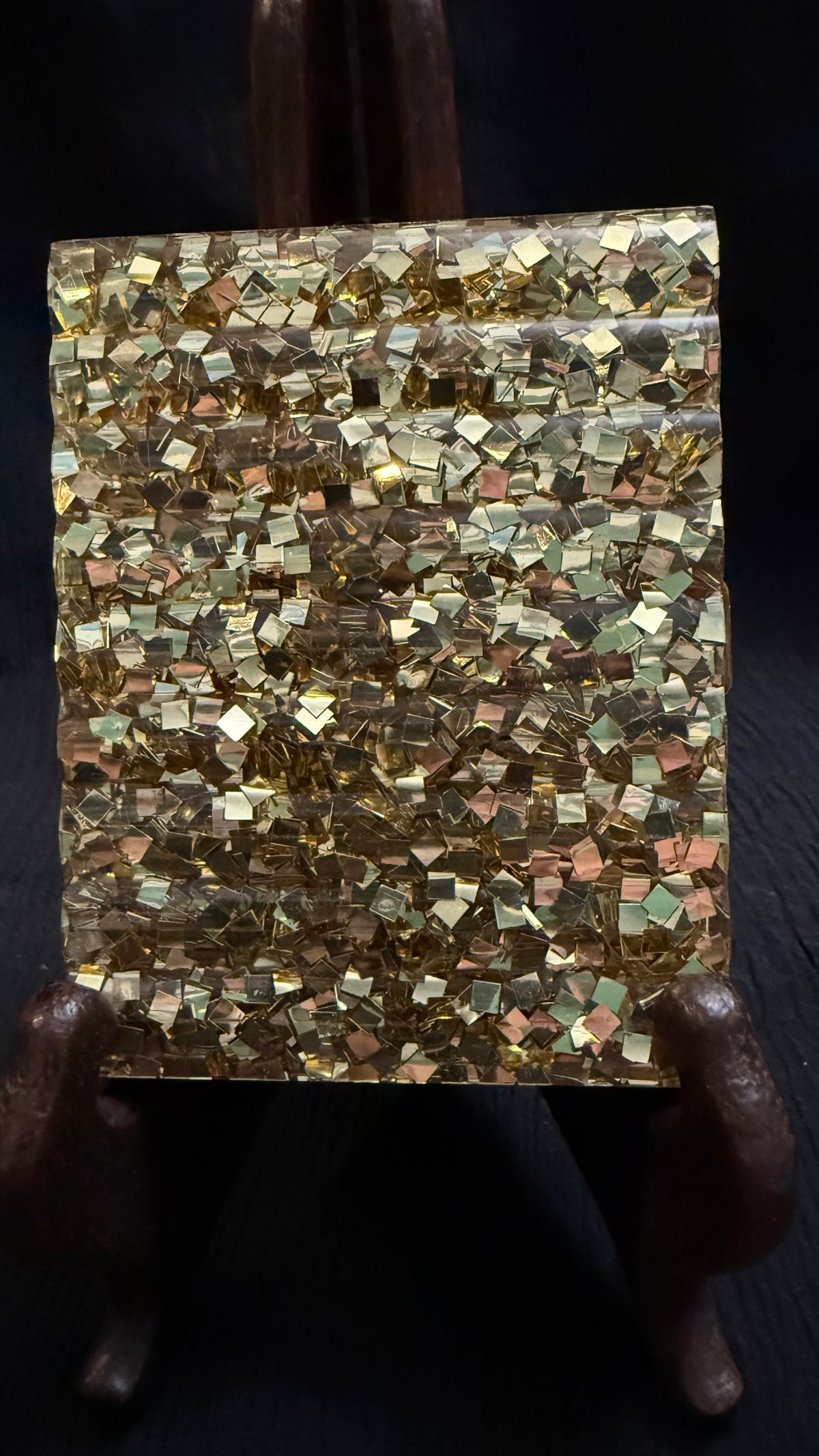 Vintage MCM Gold-Tone Confetti Lucite Cigarette Case