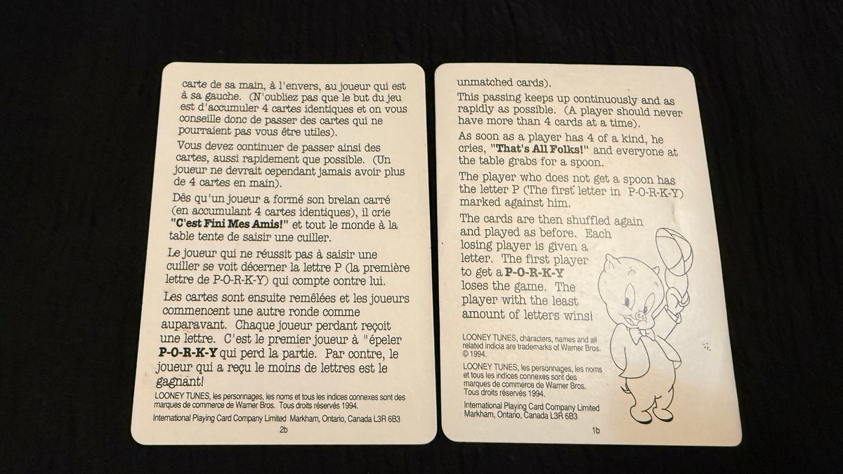 1994 Looney Tunes Playing Cards – Warner Bros. – Vintage Character Deck