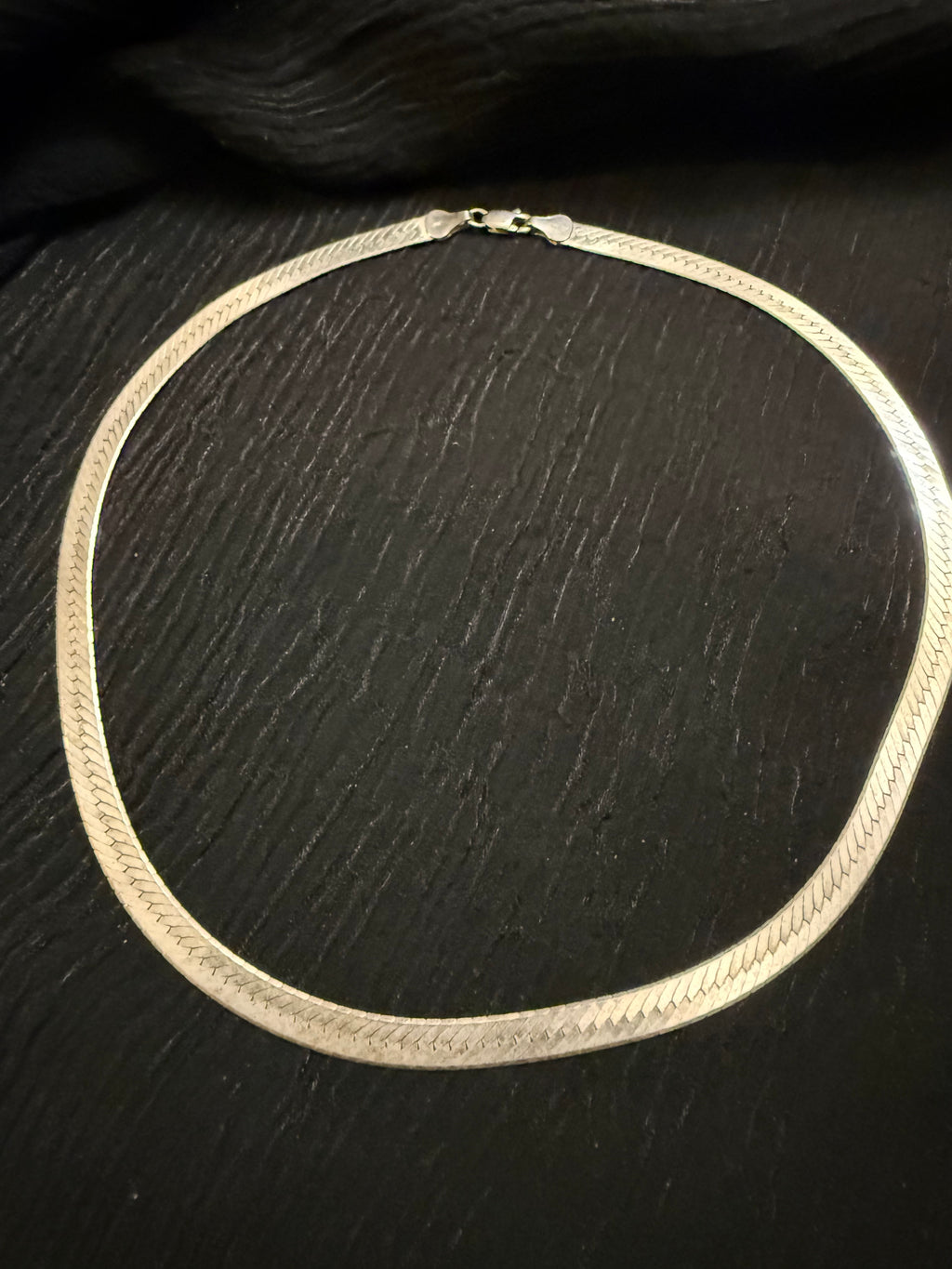 Sterling silver herringbone necklace