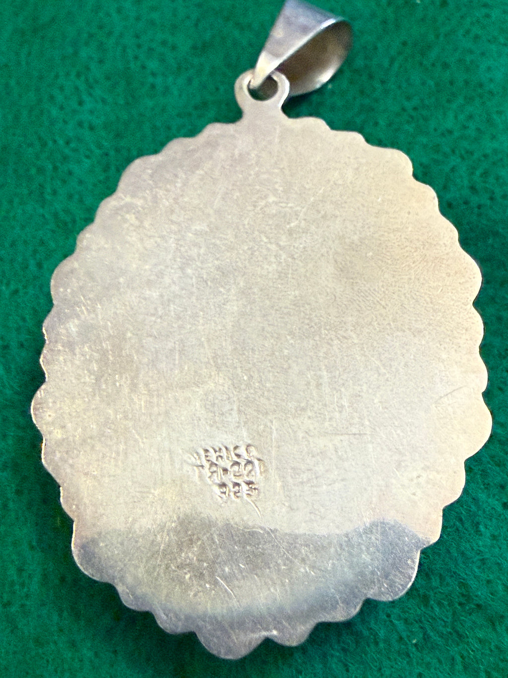 Vintage Sterling Pendant with Red Stone
