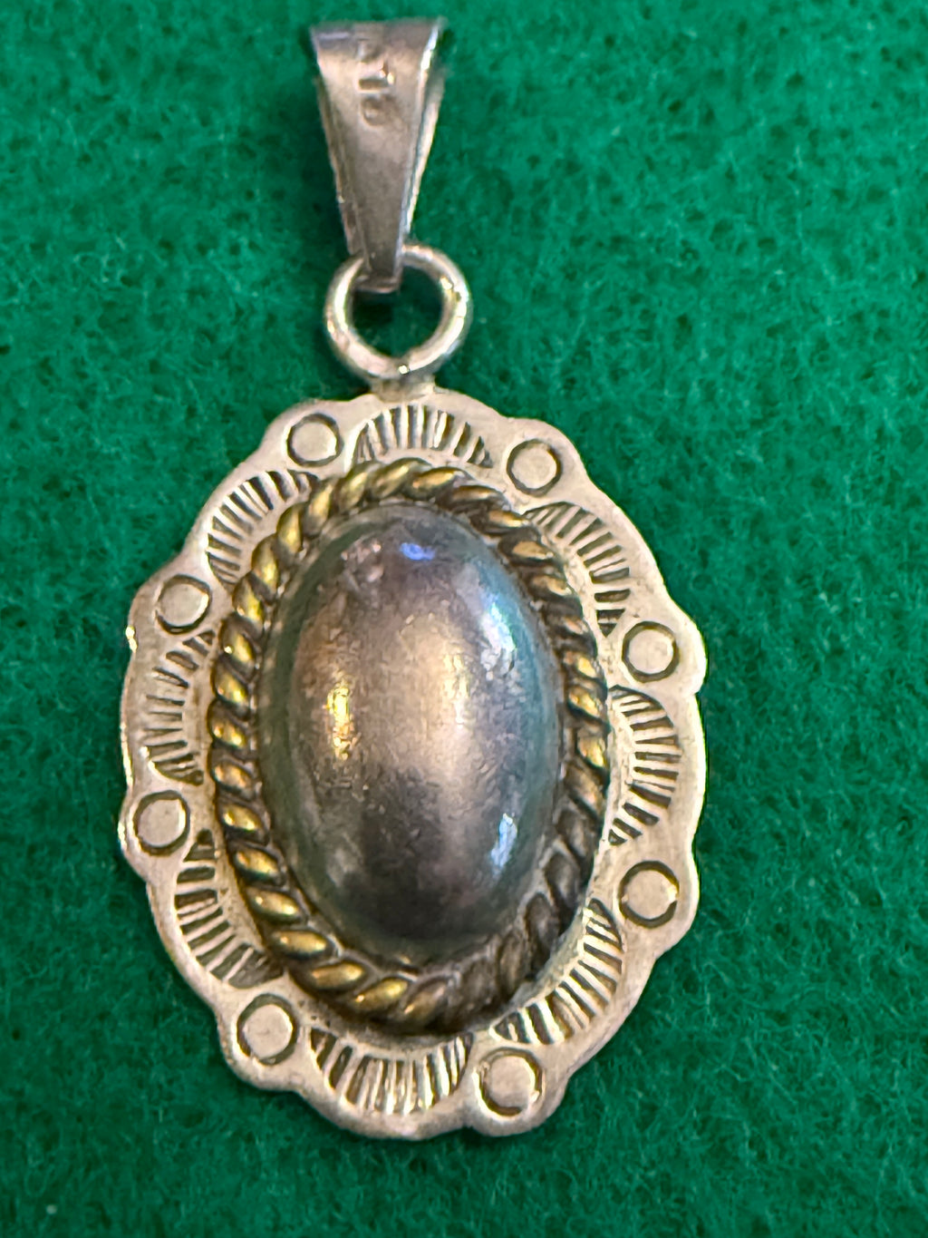Vintage ornate sterling silver pendant