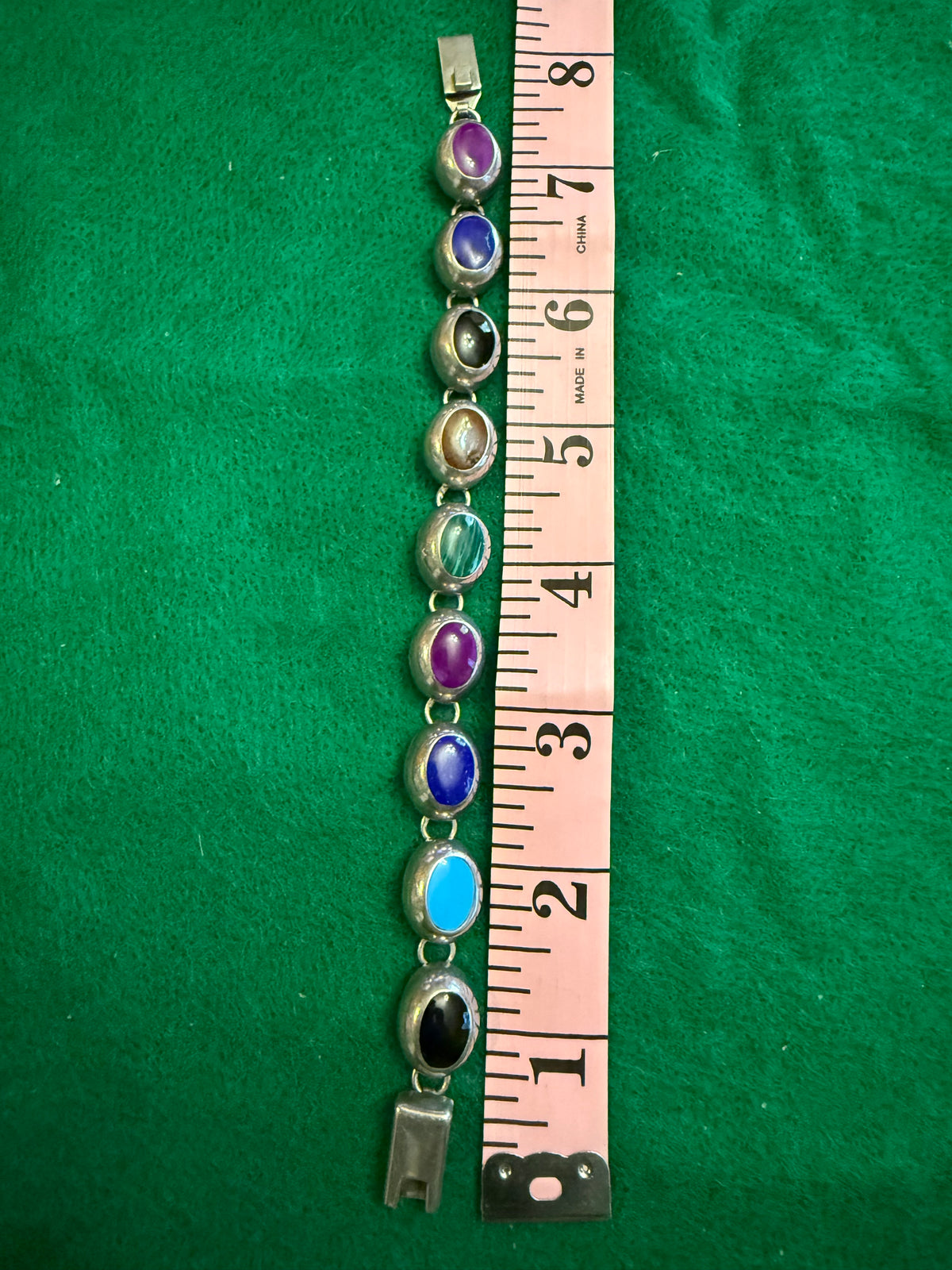 Vintage Sterling Silver Multi-stone Bracelet