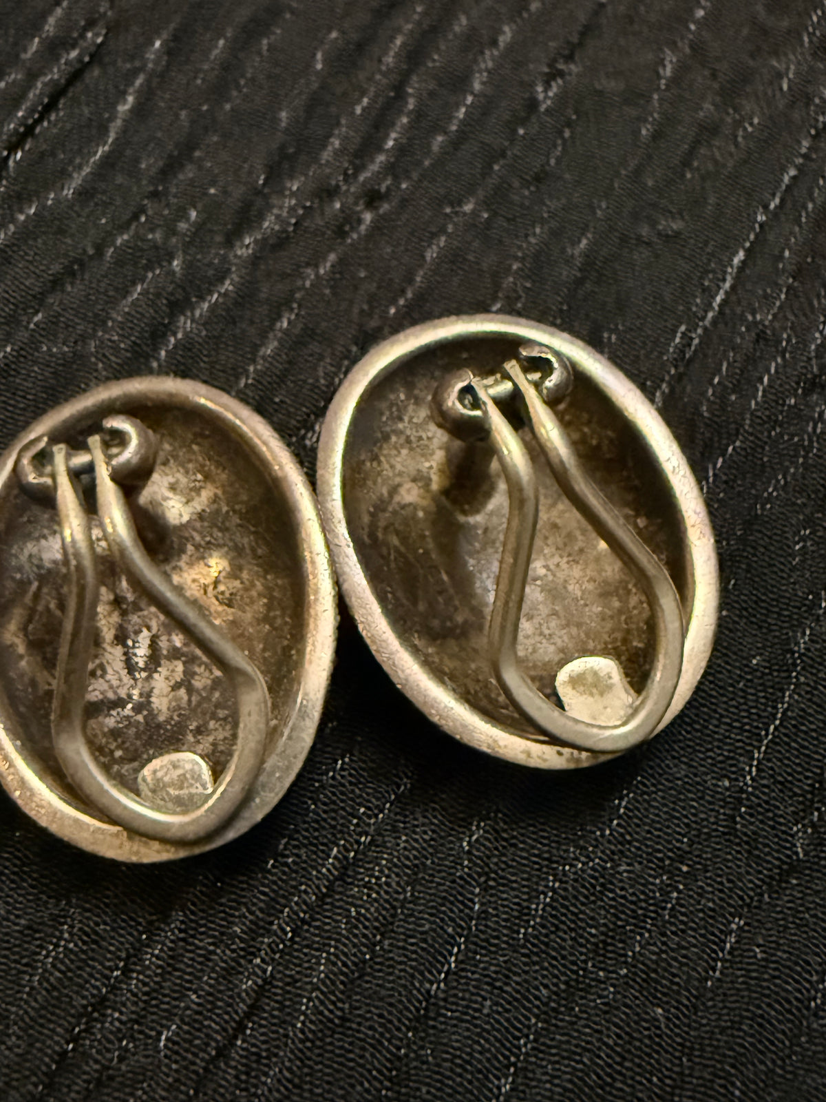Vintage Sterling Oval Earrings