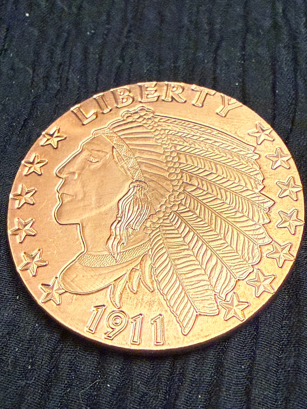 1911 Indian Head Design – 1 oz .999 Fine Copper Round