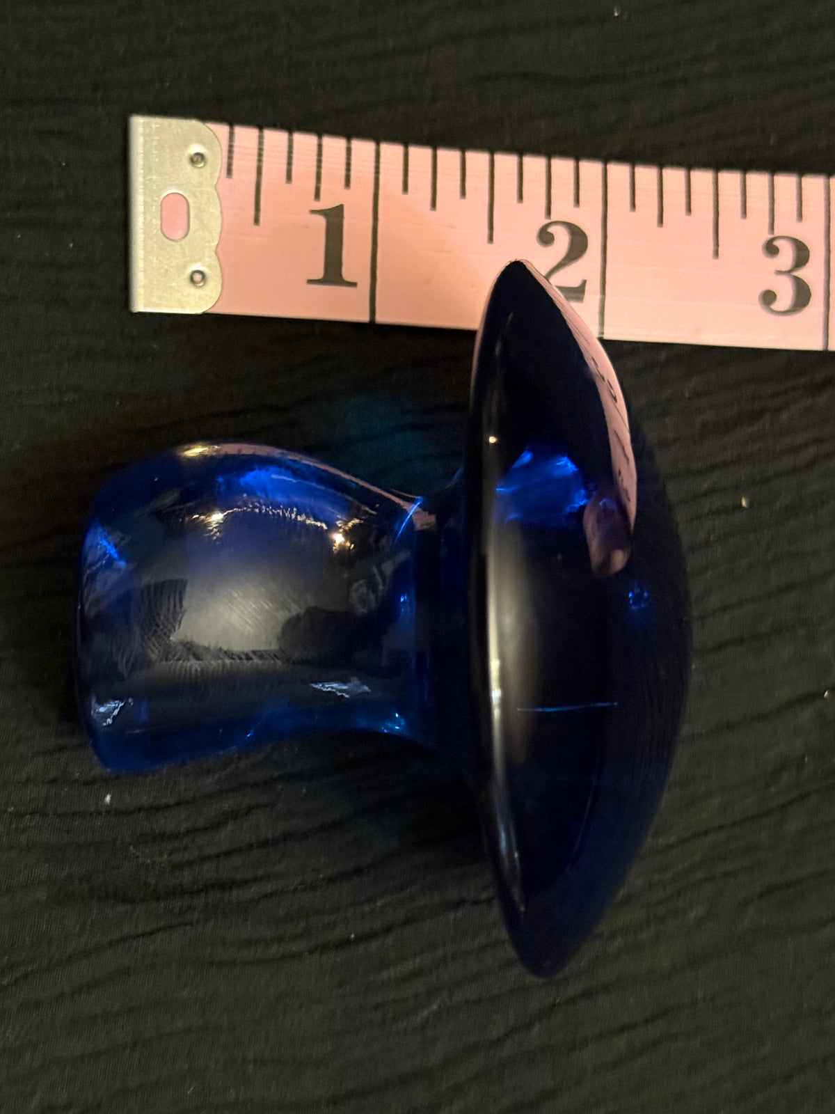Vintage MCM Viking Art Glass Cobalt Blue Mushroom Paperweight