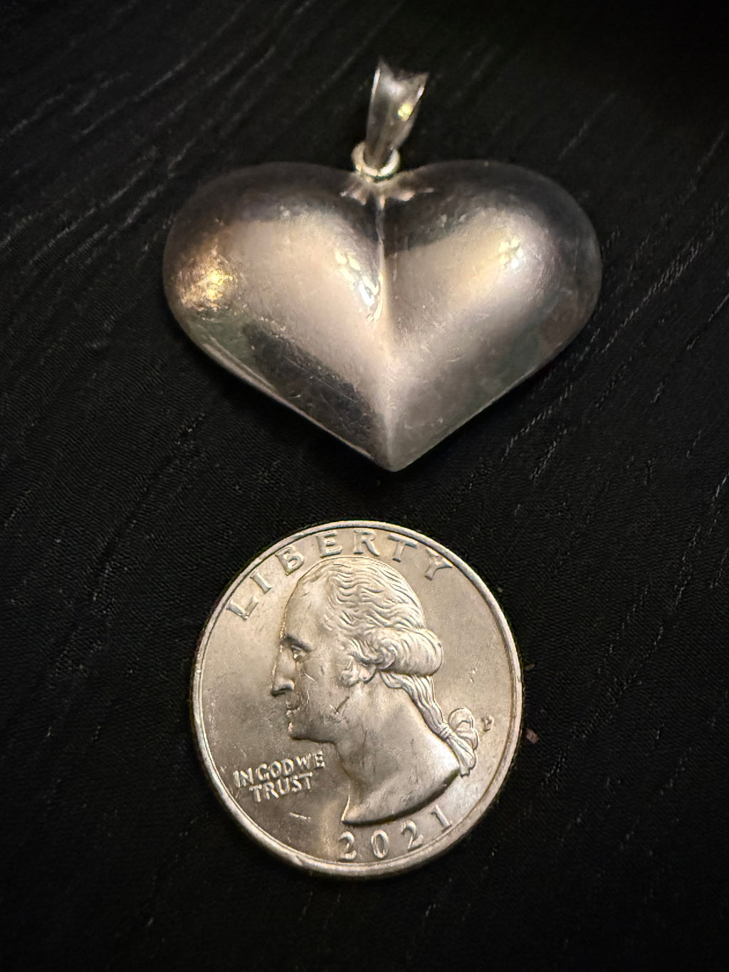 Vintage Sterling Silver “Puffy Heart” Pendant
