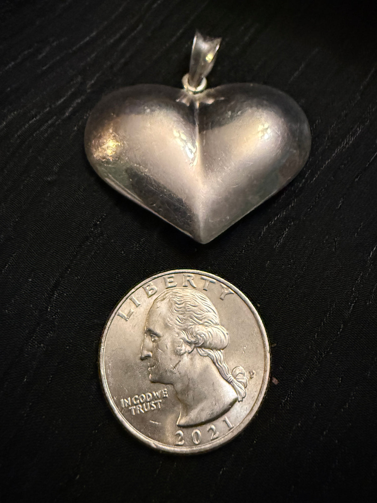 Vintage Sterling Silver “Puffy Heart” Pendant