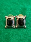 Vintage Sterling Onyx post earrings