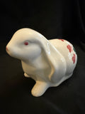 Vintage Hand-Painted Floral Ceramic Bunny Rabbit