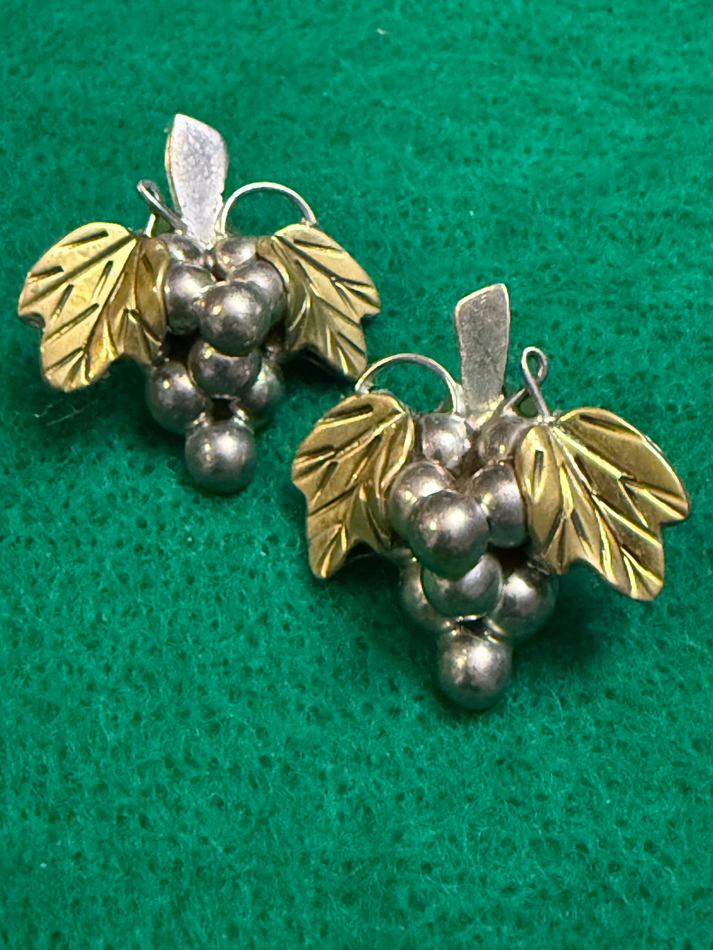 Sterling silver grape cluster earrings