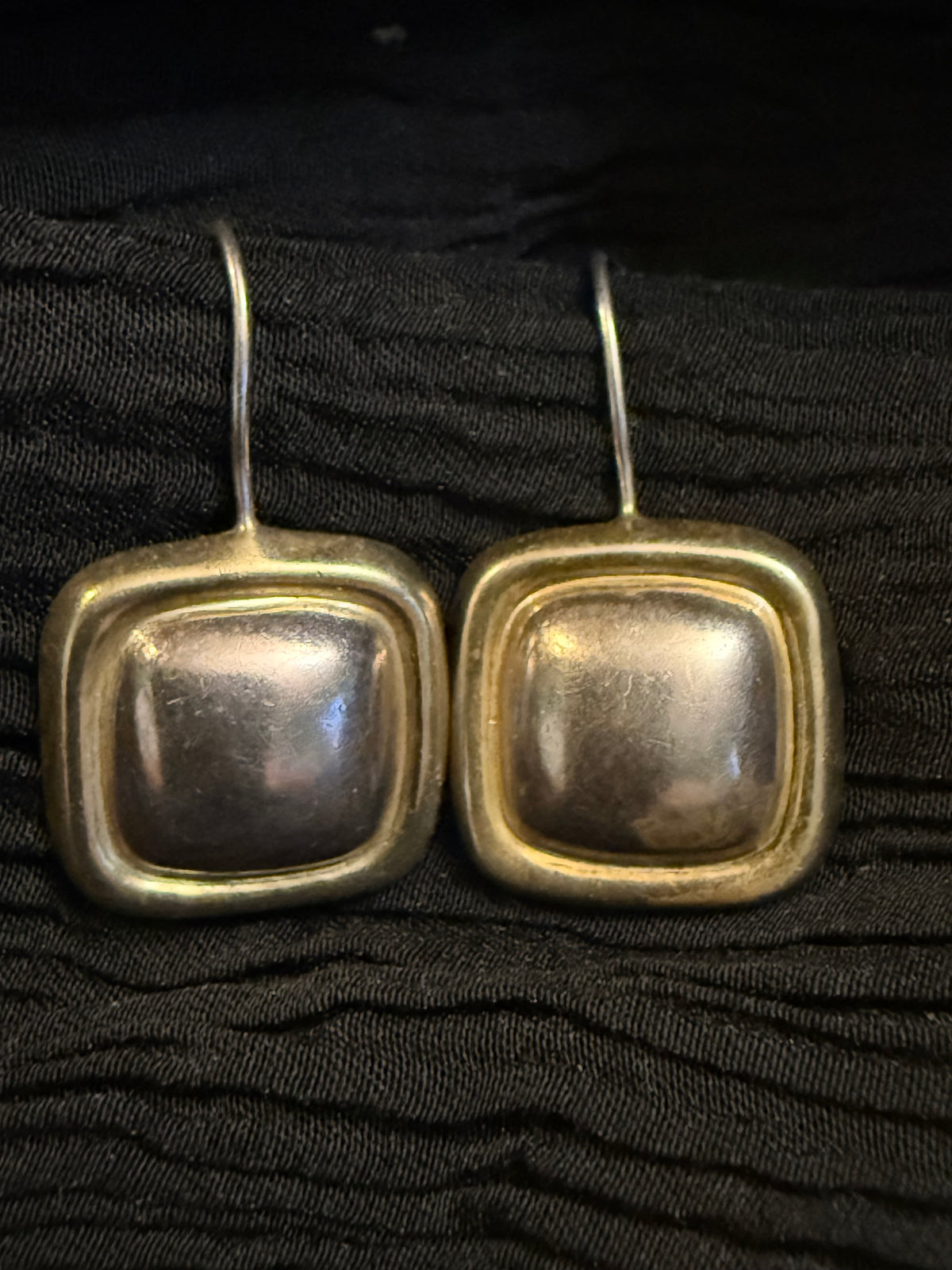 Sterling silver square drop dangle earrings