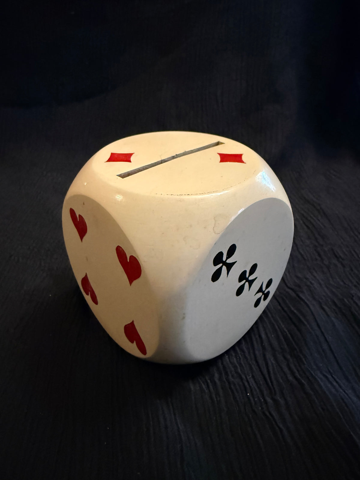 Vintage French Playing Card Dice Bank