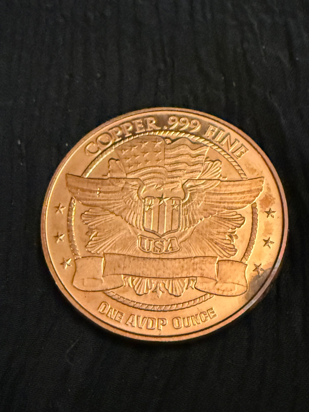 1 Oz .999 Fine Copper Liberty Head Bullion Round