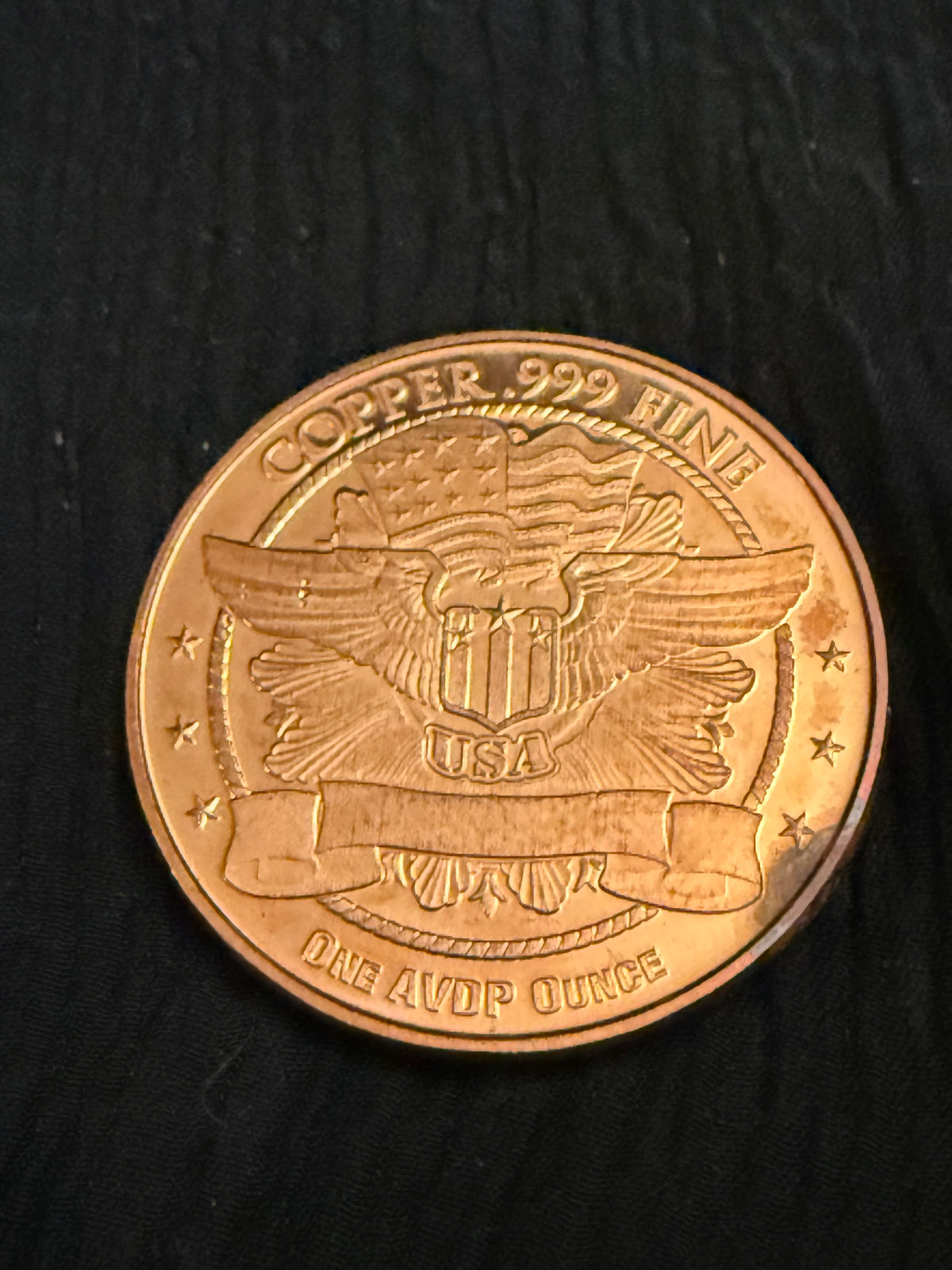 1 Oz .999 Fine Copper Liberty Head Bullion Round