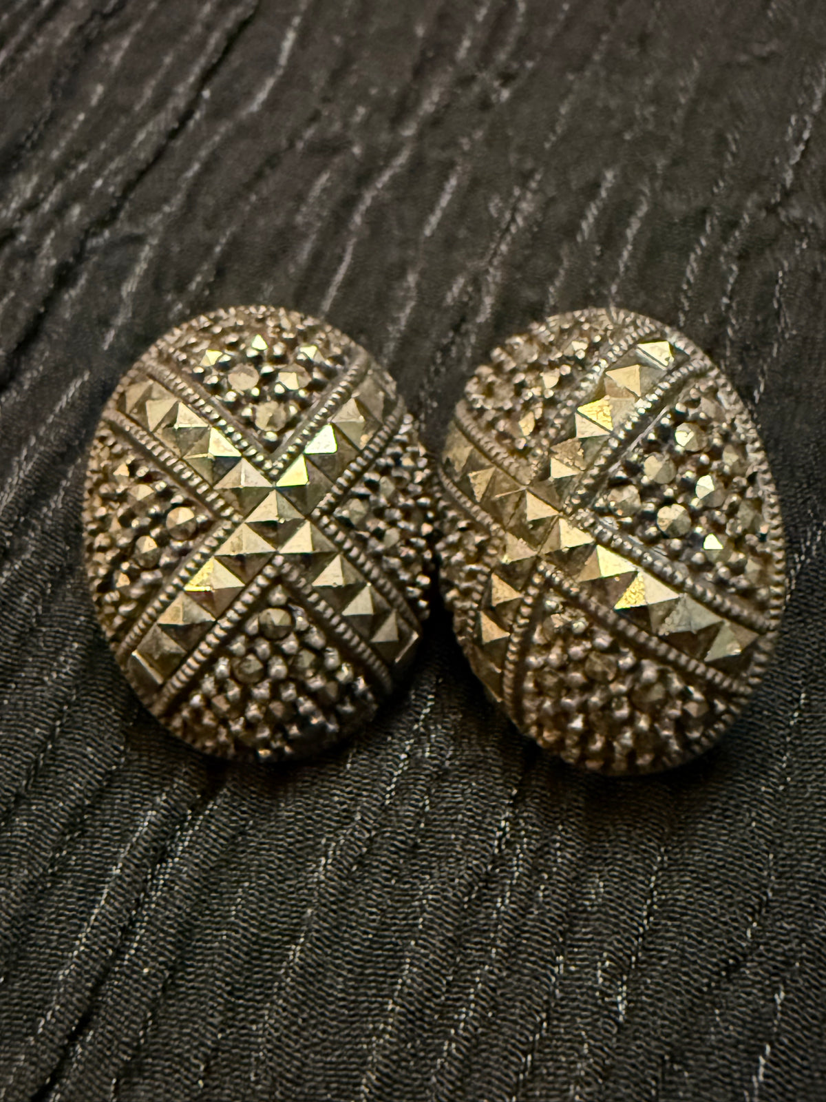 Vintage Sterling Oval Earrings