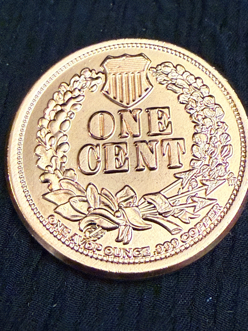 1877 Indian Head Cent – One AVDP Ounce .999 Copper Round