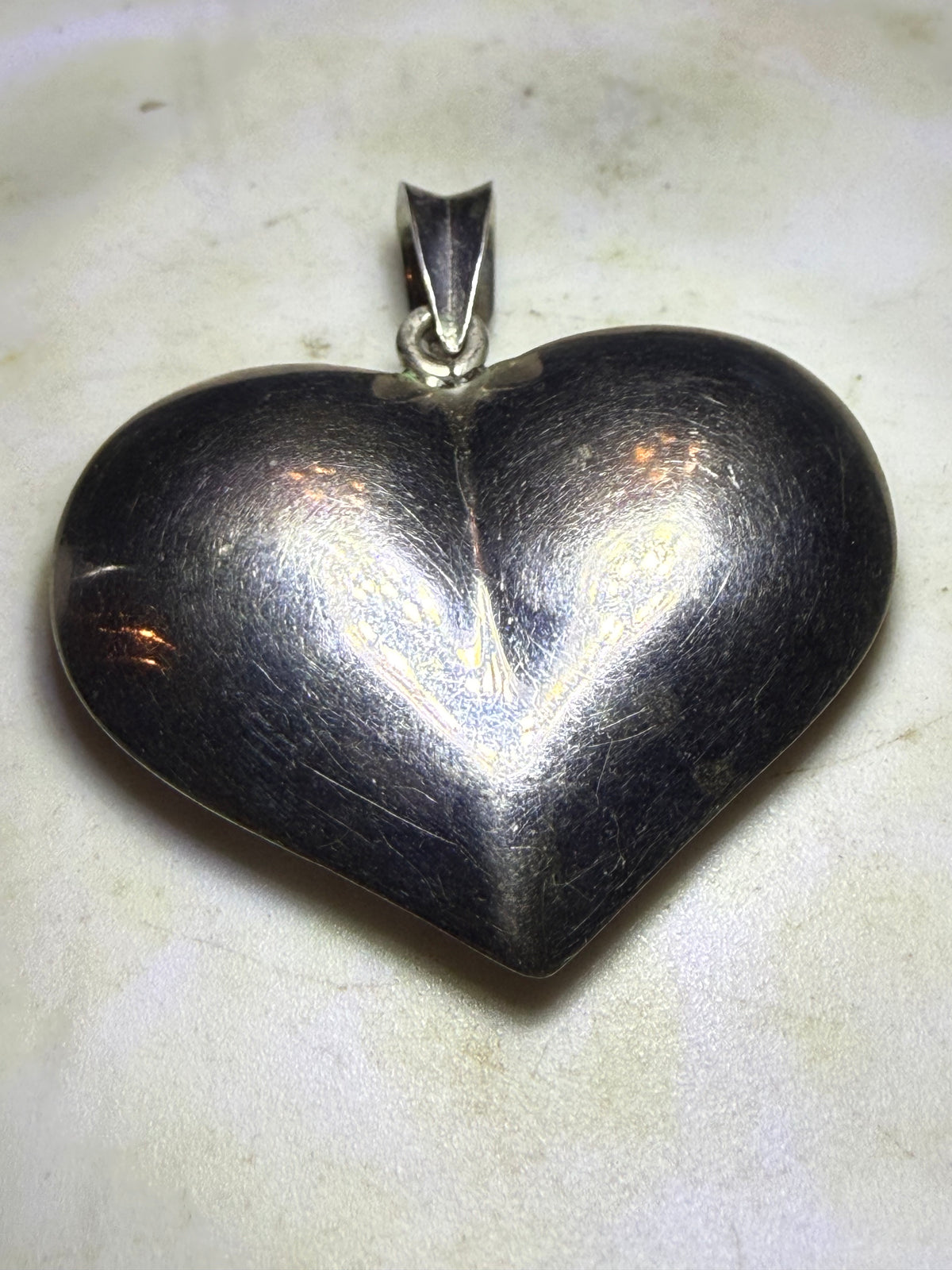 Vintage Sterling Silver “Puffy Heart” Pendant