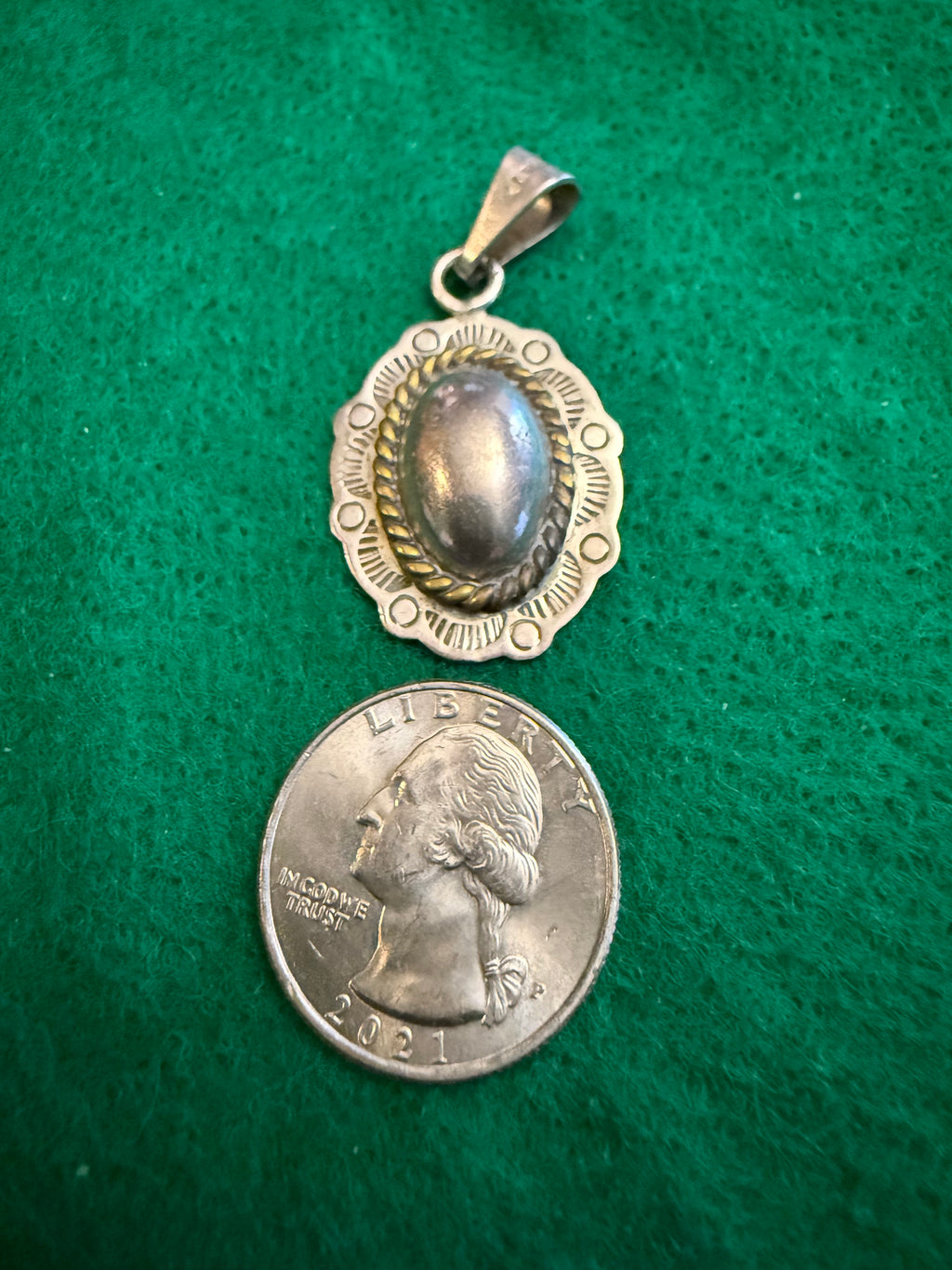 Vintage ornate sterling silver pendant