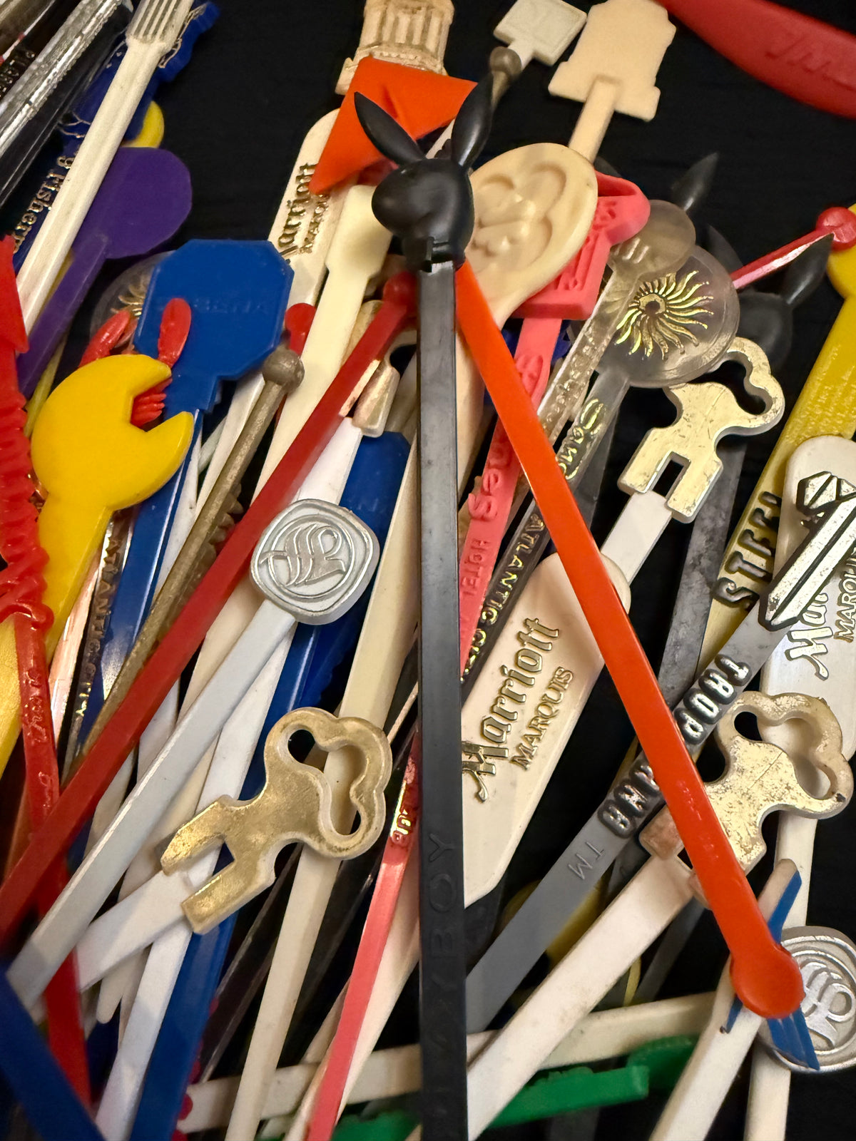 Vintage plastic swizzle sticks