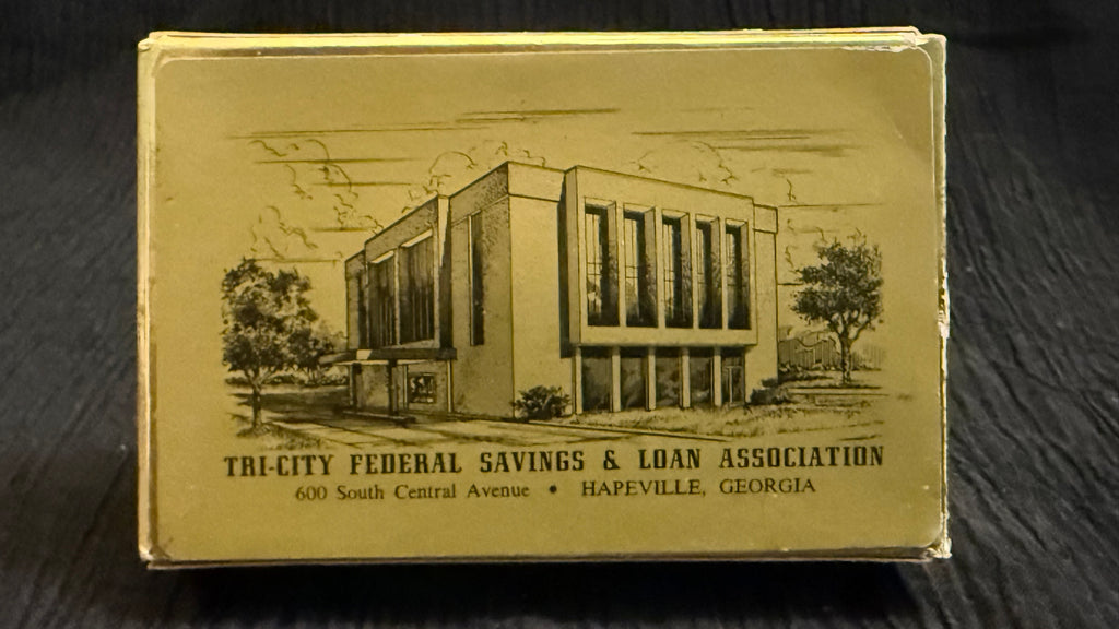 Vintage Tri-City Federal Savings & Loan Hapeville GA Advertising Playing Cards Brown & Bigelow