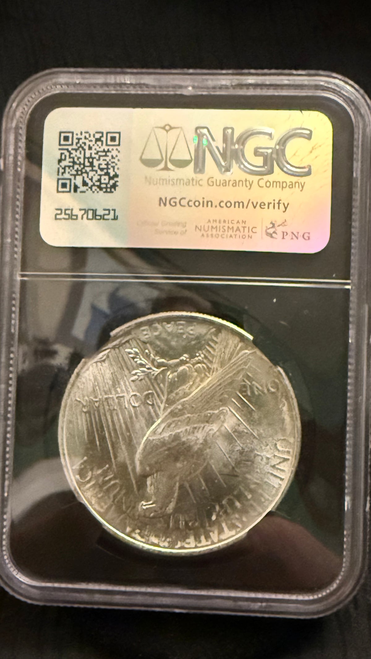1924 Peace Silver Dollar NGC Brilliant Uncirculated – Original Bag Fragment Series