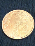1 Oz .999 Fine Copper Buffalo / Indian Head Round