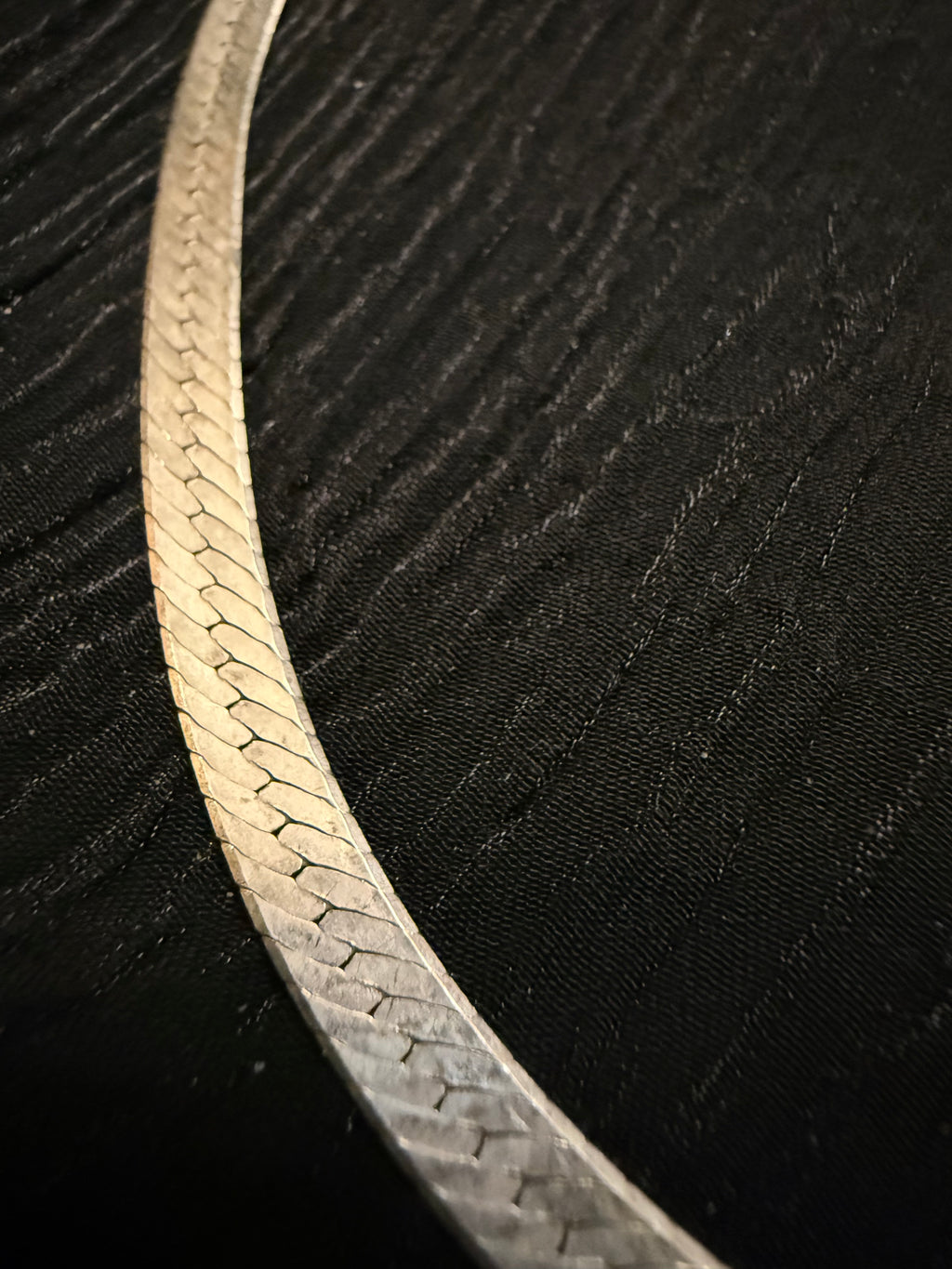 Sterling silver herringbone necklace