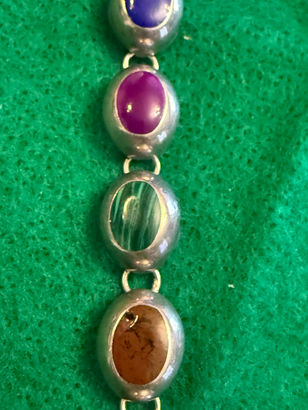 Vintage Sterling Silver Multi-stone Bracelet