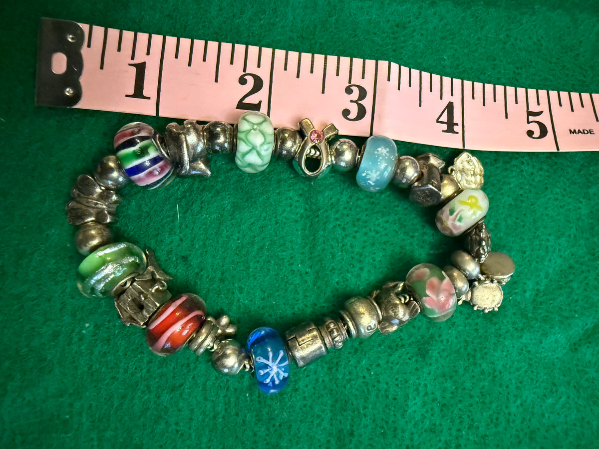 Sterling and glass bead bracelet