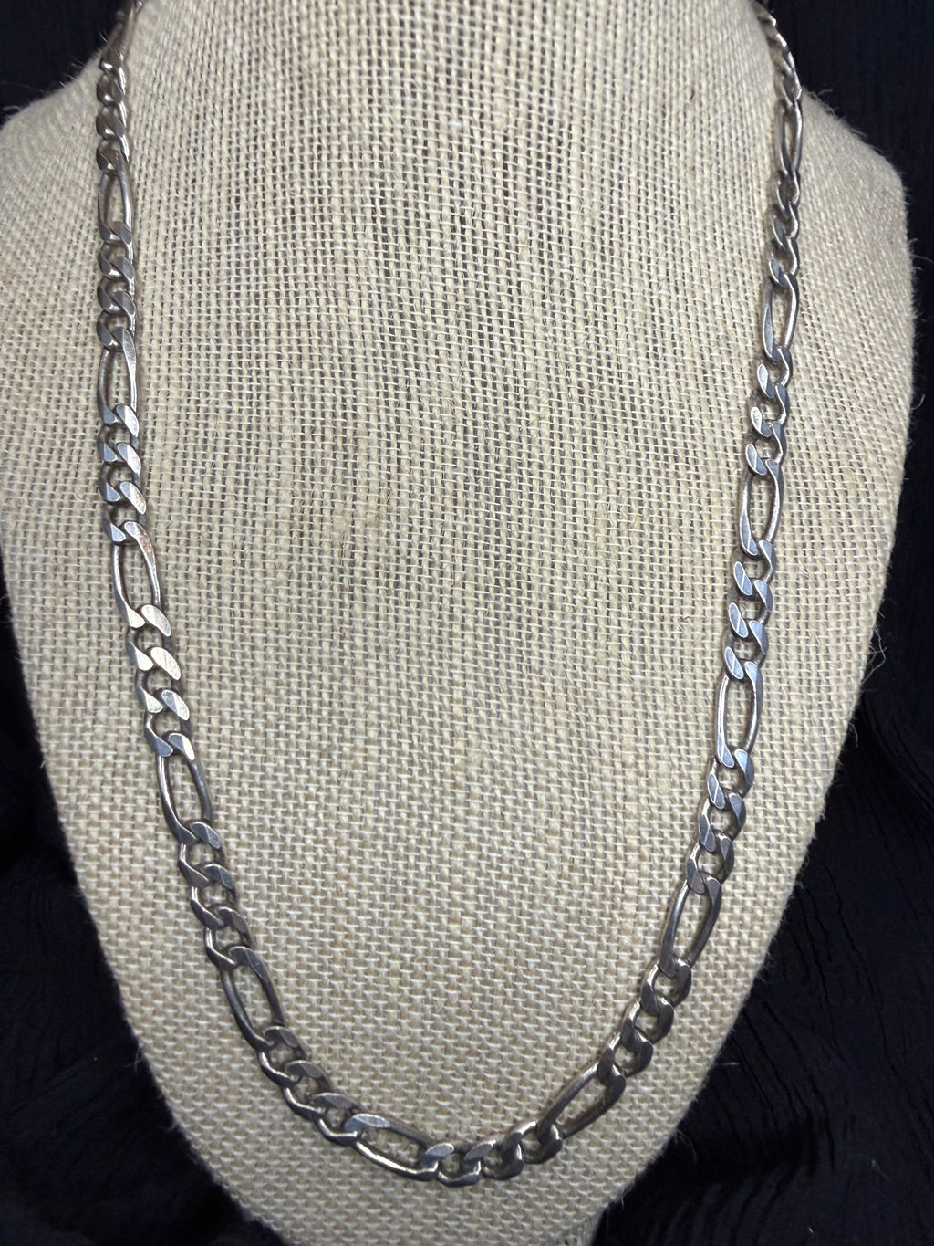 Sterling Figaro necklace 22” long