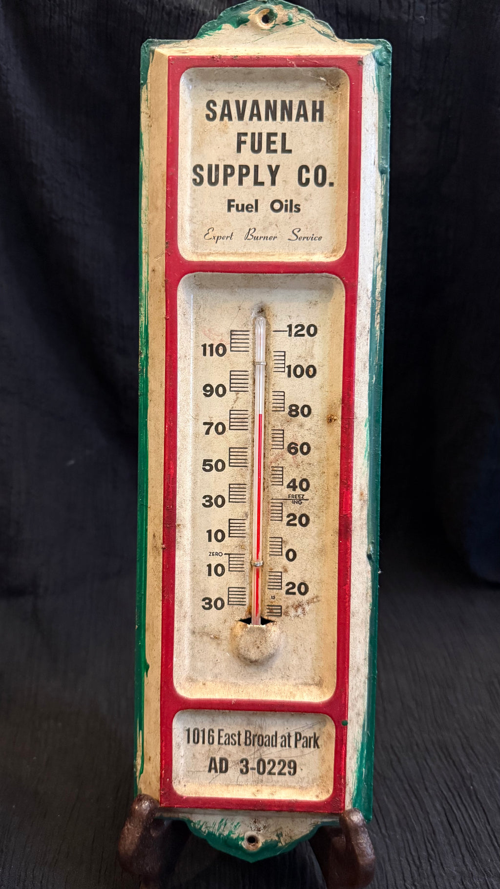 Vintage Savannah Fuel Supply Co. Advertising Thermometer – Savannah, Georgia
