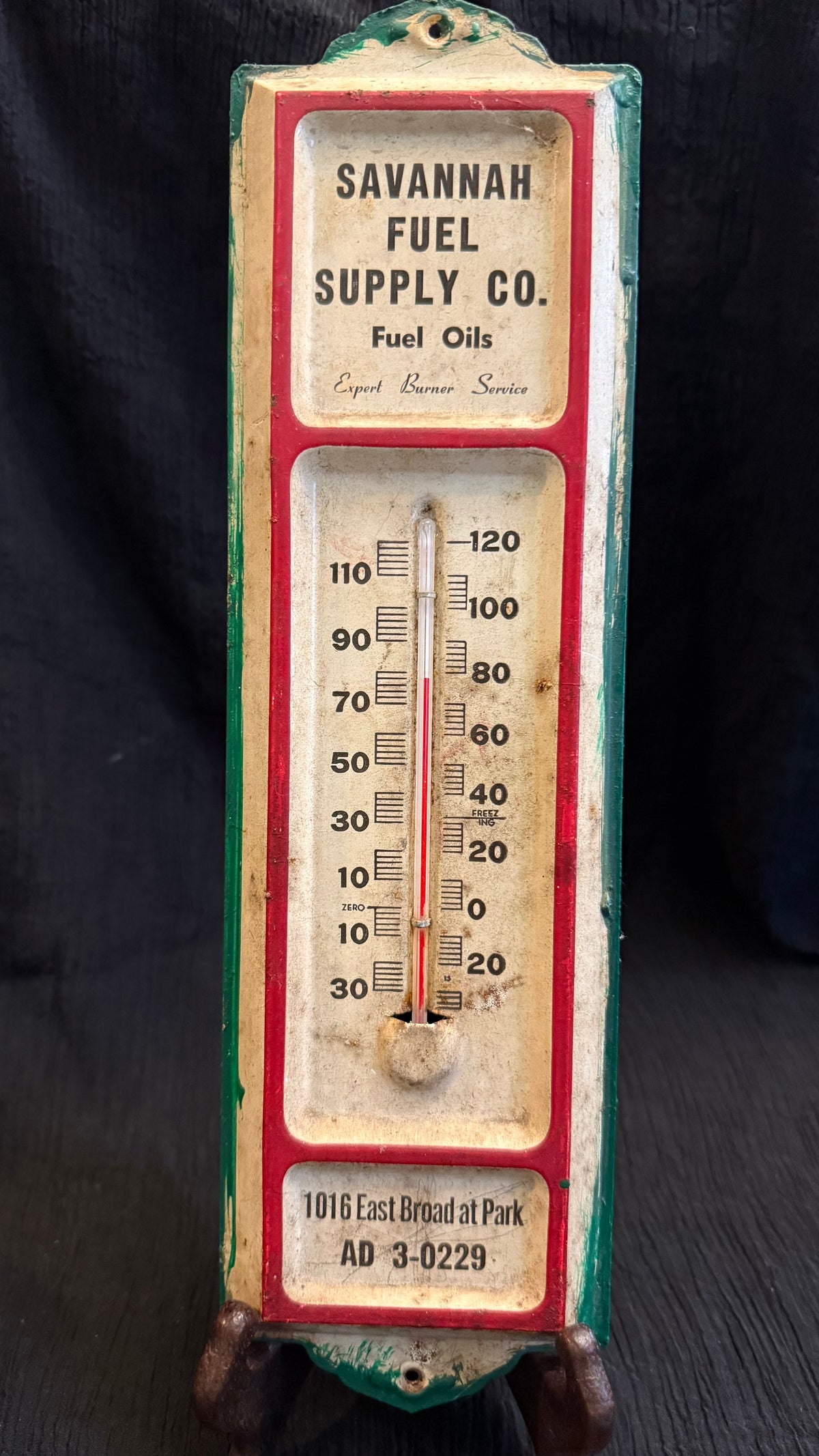 Vintage Savannah Fuel Supply Co. Advertising Thermometer – Savannah, Georgia