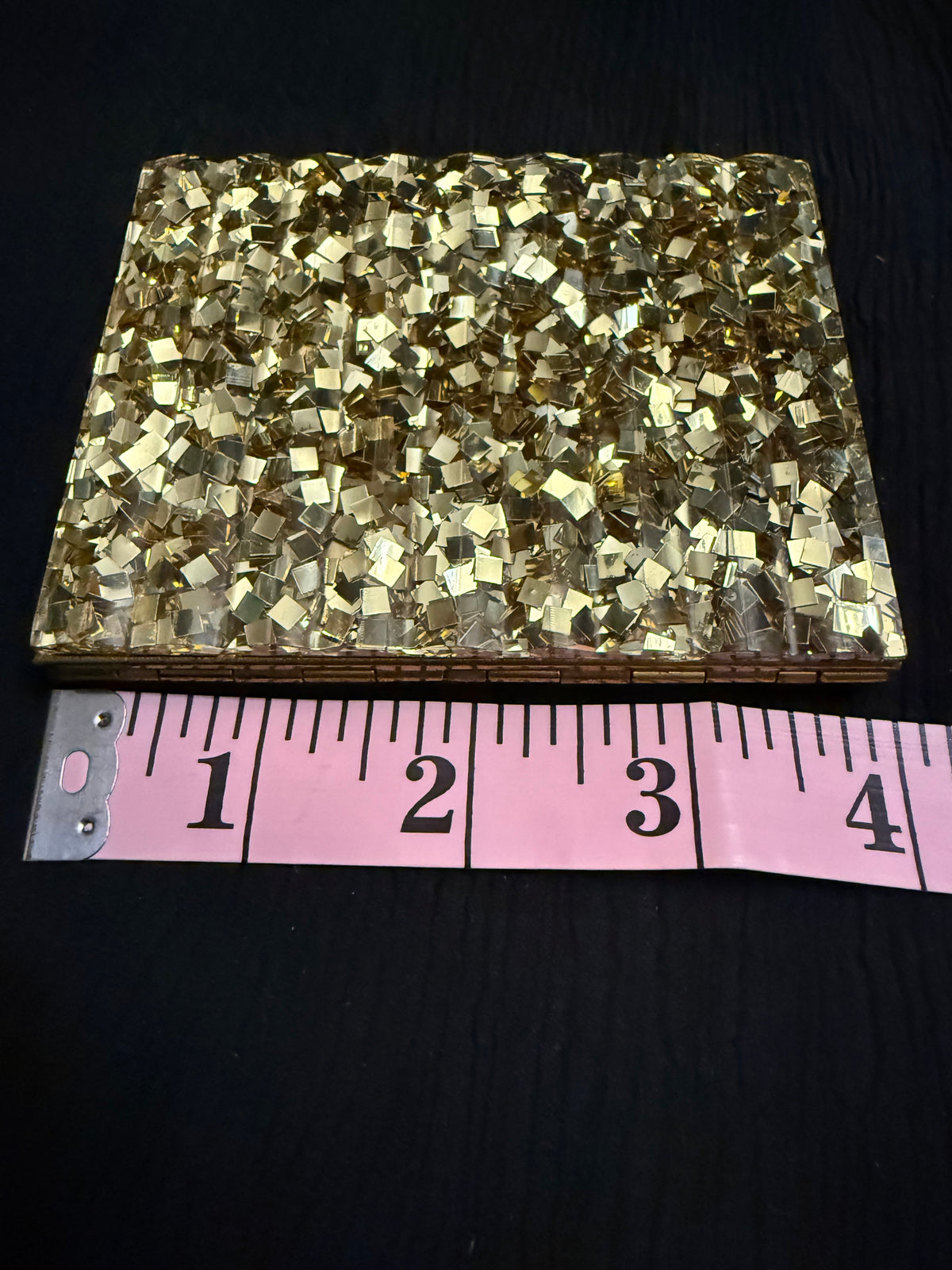 Vintage MCM Gold-Tone Confetti Lucite Cigarette Case