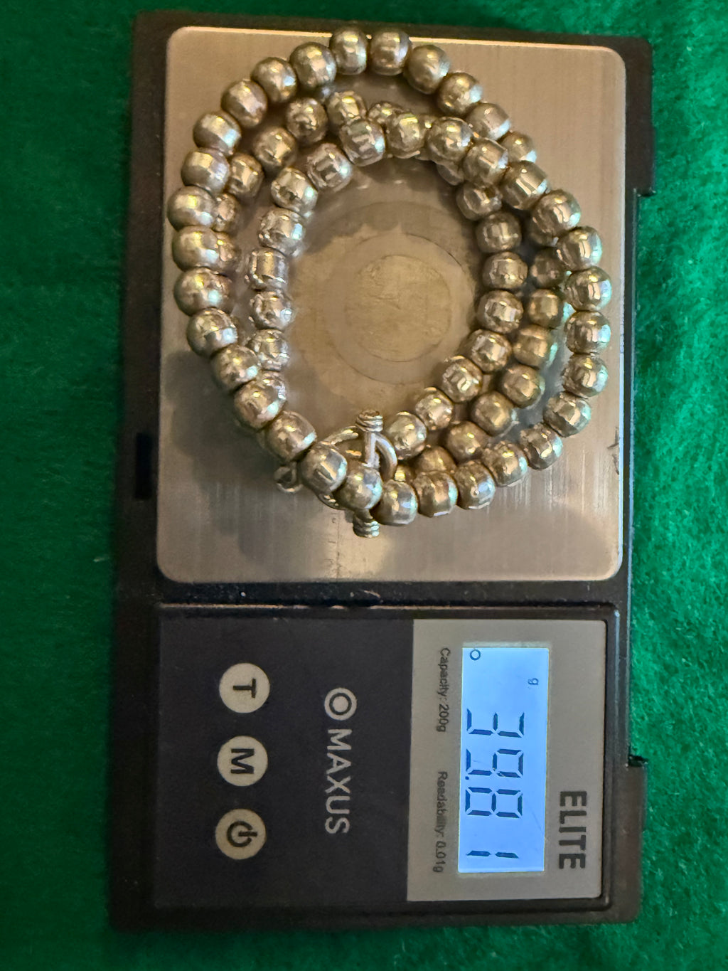 Vintage Beaded Sterling Silver Necklace