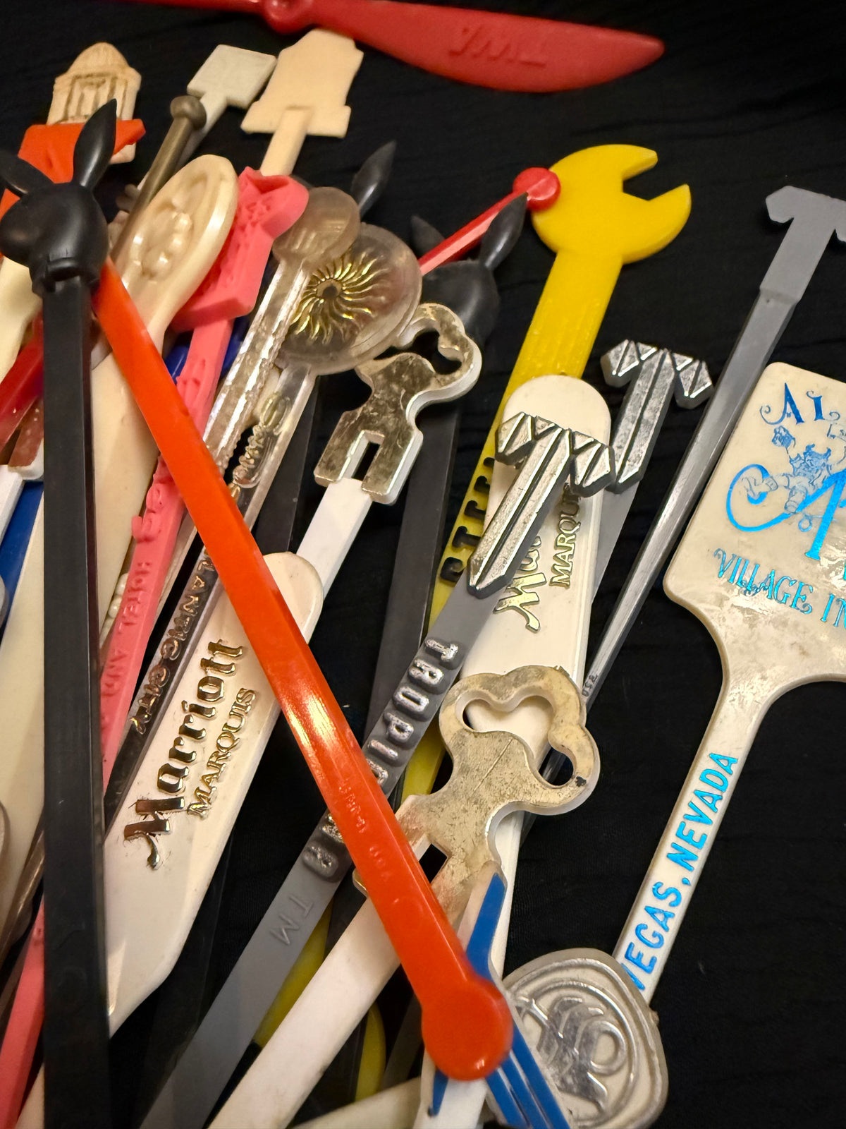 Vintage plastic swizzle sticks