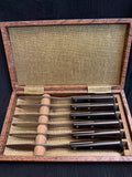 Vintage MCM 6-Piece Steak Knife Set in Wooden Presentation Case