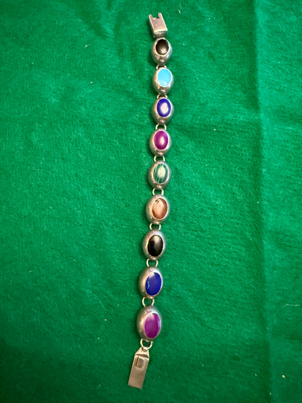 Vintage Sterling Silver Multi-stone Bracelet