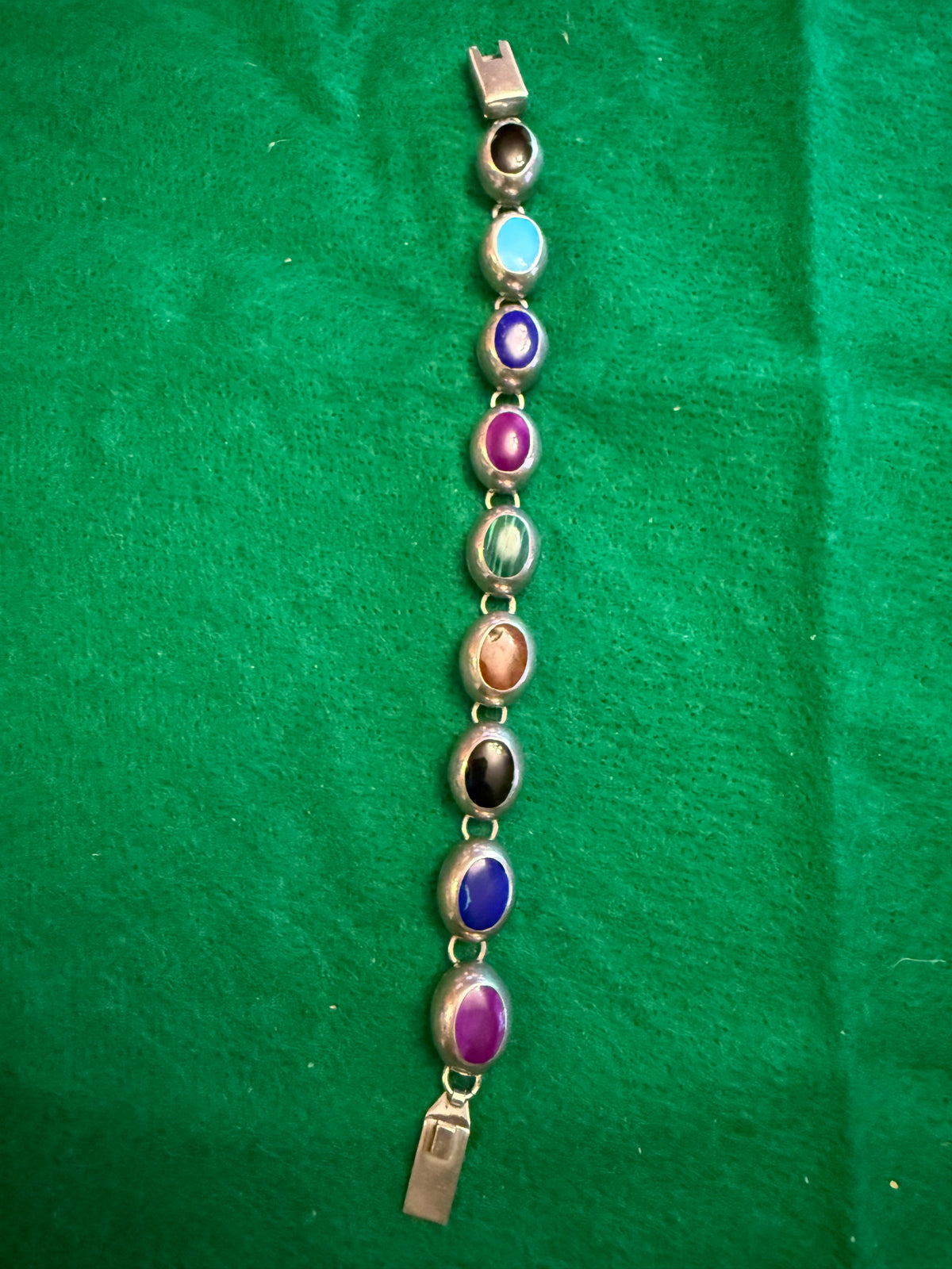 Vintage Sterling Silver Multi-stone Bracelet