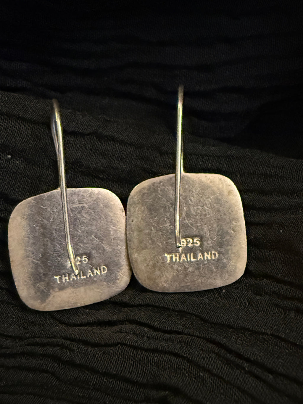 Sterling silver square drop dangle earrings