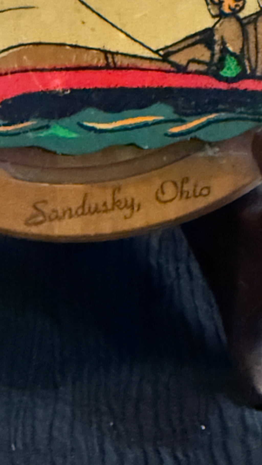 Vintage Sandusky, Ohio Sailboat Souvenir Thermometer – 5”