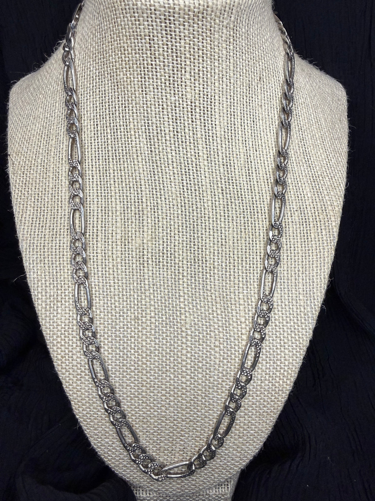 Sterling Figaro necklace 22” long
